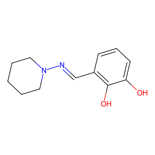 1,2-Benzenediol, 3-[(1-piperidinylimino)methyl]- structure