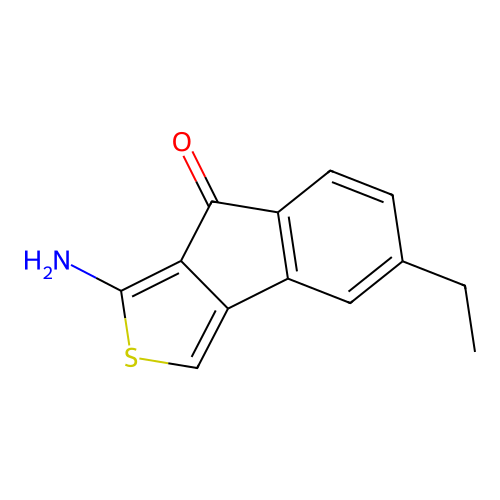 3-Amino-7-ethylindeno[1,2-c]thiophen-4-one structure