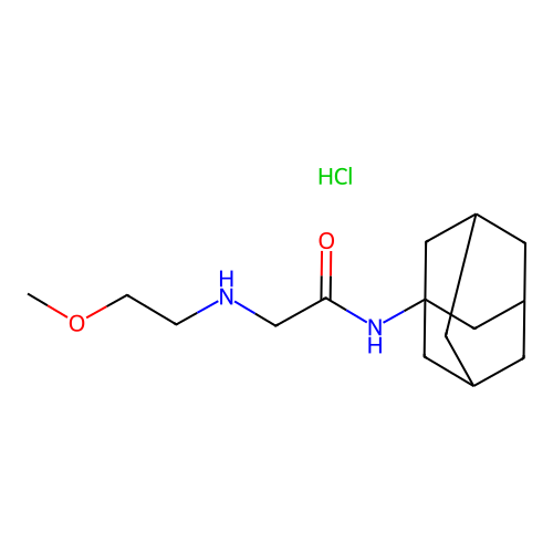 N-((3s,5s,7s)-adamantan-1-yl)-2-((2-methoxyethyl)amino)acetamide hydrochloride structure