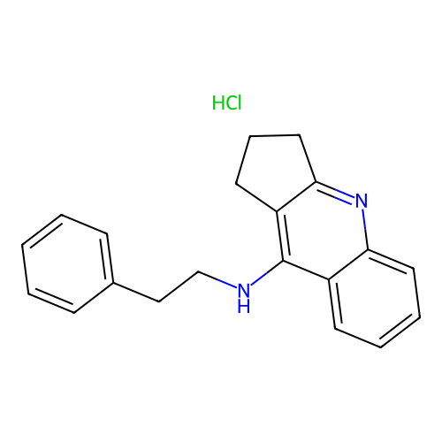 N-phenethyl-2,3-dihydro-1H-cyclopenta[b]quinolin-9-amine hydrochloride structure