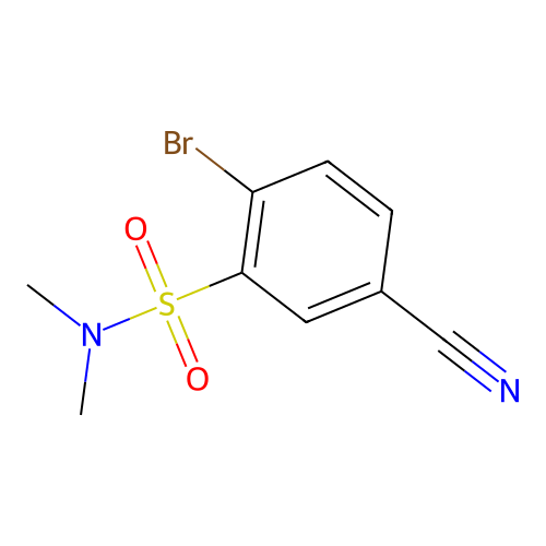 2-bromo-5-cyano-N,N-dimethylbenzenesulfonamide structure