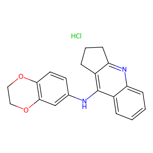 N-(2,3-dihydro-1,4-benzodioxin-6-yl)-2,3-dihydro-1H-cyclopenta[b]quinolin-9-amine hydrochloride structure