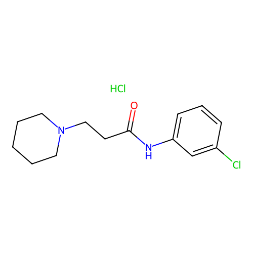 N-(3-chlorophenyl)-3-piperidylpropanamide, chloride structure