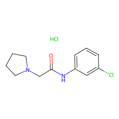 N-(3-chlorophenyl)-2-pyrrolidinylacetamide, chloride structure