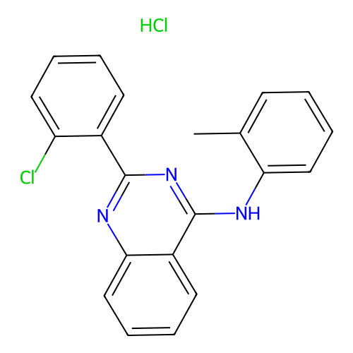 [2-(2-Chlorophenyl)quinazolin-4-yl](2-methylphenyl)amine, chloride structure