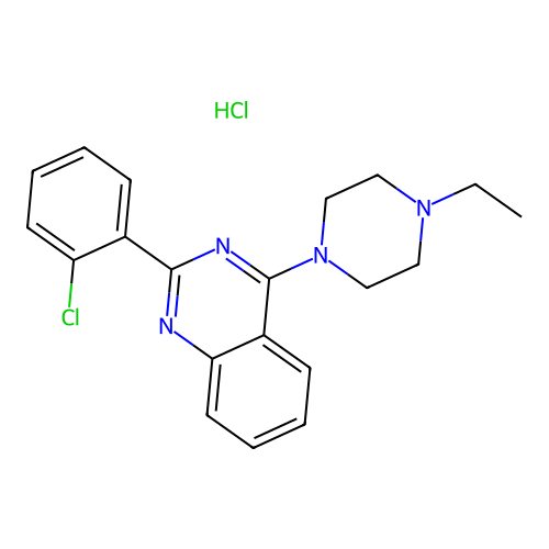 2-(2-chlorophenyl)-4-(4-ethylpiperazin-1-yl)quinazoline Hydrochloride structure