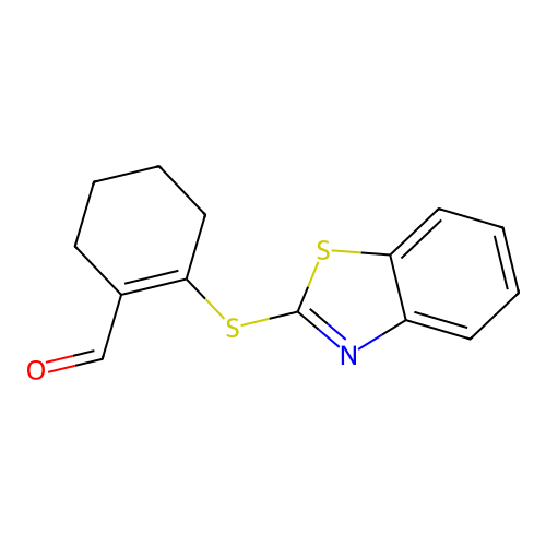 2-(1,3-Benzothiazol-2-ylsulfanyl)cyclohex-1-ene-1-carbaldehyde structure