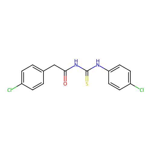 2-(4-chlorophenyl)-N-[(4-chlorophenyl)carbamothioyl]acetamide structure