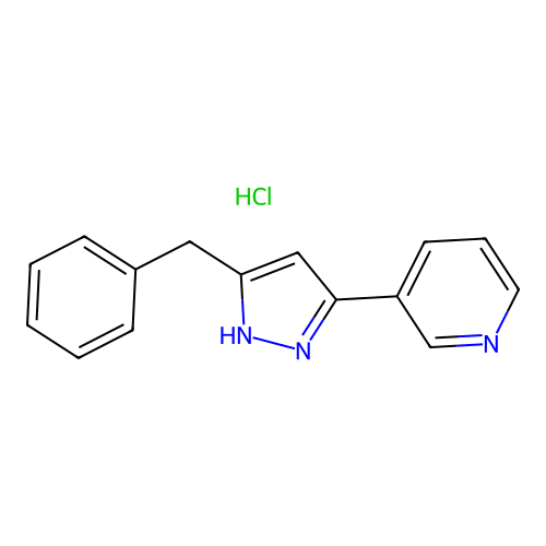 3-(5-benzyl-1H-pyrazol-3-yl)pyridine;hydrochloride structure