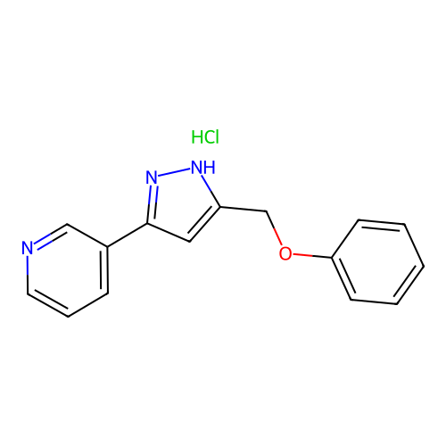 3-[5-(phenoxymethyl)-1H-pyrazol-3-yl]pyridine;hydrochloride structure