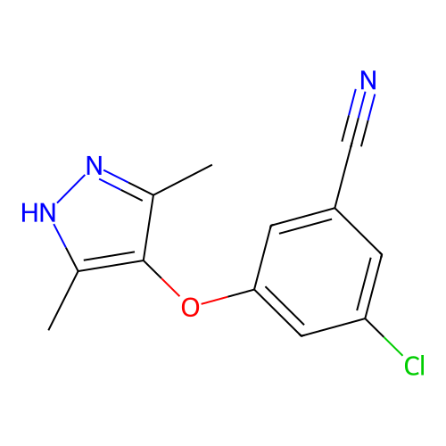 Benzonitrile, 3-chloro-5-[(3,5-dimethyl-1H-pyrazol-4-yl)oxy]- structure