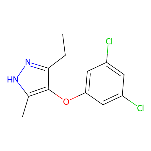 4-(3,5-dichlorophenoxy)-3-ethyl-5-methyl-1H-pyrazole structure