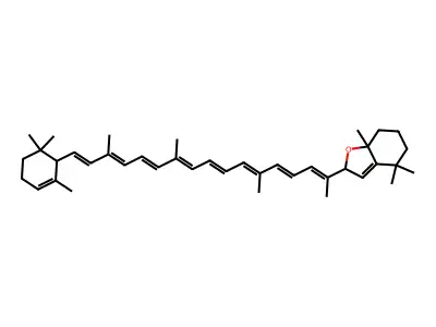 4',5'-Didehydro-5,5',6',8-tetrahydro-5,8-epoxy-beta,beta-carotene structure