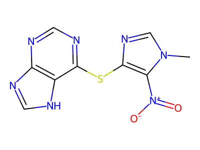6-(1-methyl-5-nitroimidazol-4-yl)sulfanyl-7H-purine structure