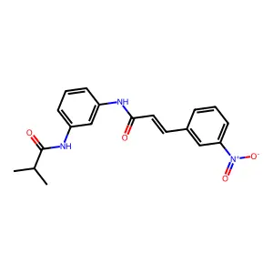 2-methyl-N-[3-[[(E)-3-(3-nitrophenyl)prop-2-enoyl]amino]phenyl]propanamide structure