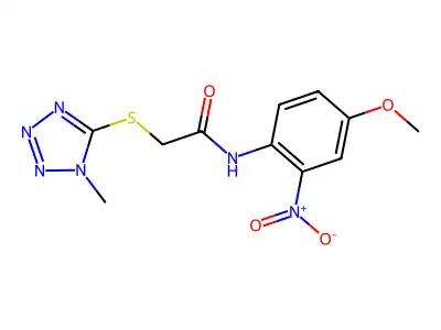 N-(4-methoxy-2-nitrophenyl)-2-(1-methyltetrazol-5-yl)sulfanylacetamide structure