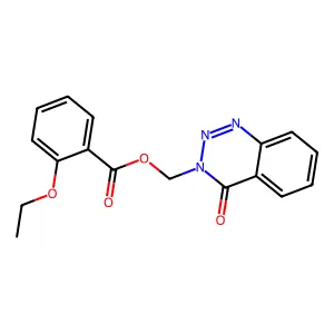 (4-oxobenzo[d][1,2,3]triazin-3(4H)-yl)methyl 2-ethoxybenzoate structure