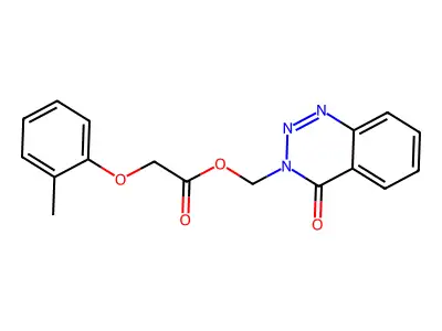 (4-Oxo-1,2,3-benzotriazin-3-yl)methyl 2-(2-methylphenoxy)acetate structure