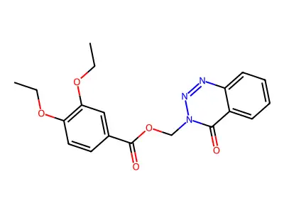 (4-oxobenzo[d][1,2,3]triazin-3(4H)-yl)methyl 3,4-diethoxybenzoate structure