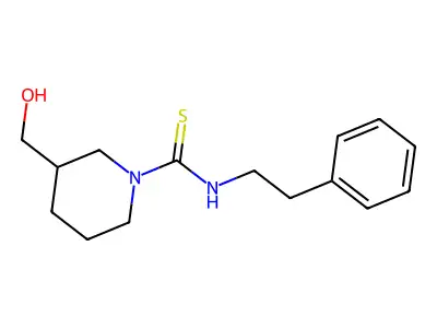 3-(hydroxymethyl)-N-(2-phenylethyl)piperidine-1-carbothioamide structure