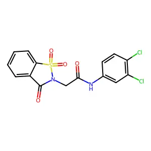 N-(3,4-dichlorophenyl)-2-(1,1,3-trioxo-1,2-benzothiazol-2-yl)acetamide structure