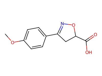 3-(4-Methoxyphenyl)-4,5-dihydro-1,2-oxazole-5-carboxylic acid structure
