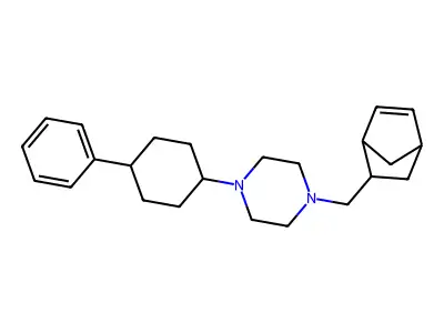 1-(Bicyclo[2.2.1]hept-5-en-2-ylmethyl)-4-(4-phenylcyclohexyl)piperazine structure