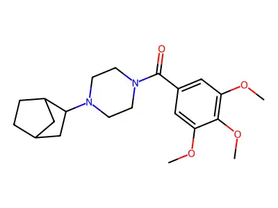 [4-(Bicyclo[2.2.1]hept-2-yl)piperazin-1-yl](3,4,5-trimethoxyphenyl)methanone structure