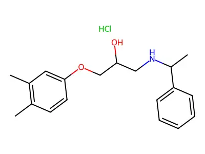 1-(3,4-Dimethylphenoxy)-3-((1-phenylethyl)amino)propan-2-ol hydrochloride structure