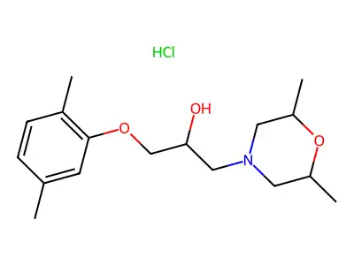 1-(2,6-dimethylmorpholin-4-yl)-3-(2,5-dimethylphenoxy)propan-2-ol Hydrochloride structure