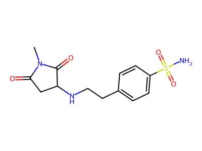 4-[2-[(1-Methyl-2,5-dioxopyrrolidin-3-yl)amino]ethyl]benzenesulfonamide structure