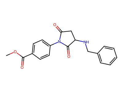 Methyl 4-[3-(benzylamino)-2,5-dioxopyrrolidin-1-yl]benzoate structure