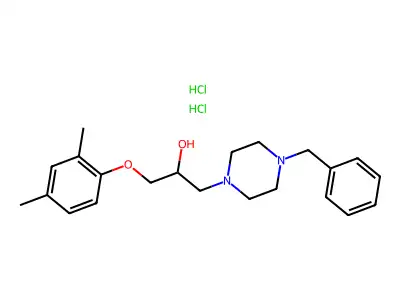 1-(4-benzylpiperazin-1-yl)-3-(2,4-dimethylphenoxy)propan-2-ol Dihydrochloride structure