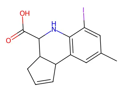 6-iodo-8-methyl-3a,4,5,9b-tetrahydro-3H-cyclopenta[c]quinoline-4-carboxylic acid structure