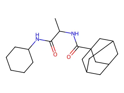 N-[1-(cyclohexylamino)-1-oxopropan-2-yl]adamantane-1-carboxamide structure