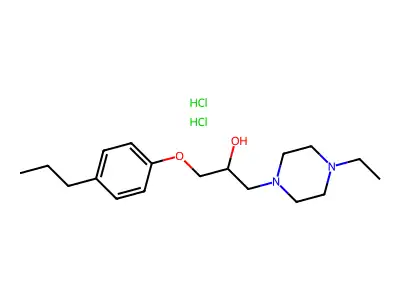 1-(4-ethylpiperazin-1-yl)-3-(4-propylphenoxy)propan-2-ol Dihydrochloride structure