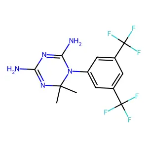 1,3,5-Triazine-2,4-diamine, 1-(3,5-bis(trifluoromethyl)phenyl)-1,6-dihydro-6,6-dimethyl- structure
