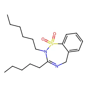2-Hexyl-3-pentyl-2,5-dihydro-1H-1lambda~6~,2,4-benzothiadiazepine-1,1-dione structure