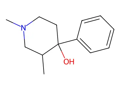 1,3-Dimethyl-4-phenyl-4-piperidinol structure
