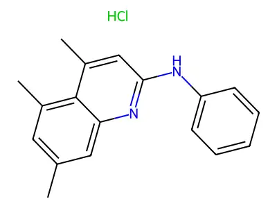 4,5,7-trimethyl-N-phenylquinolin-2-amine;hydrochloride structure