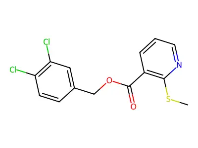 (3,4-Dichlorophenyl)methyl 2-(methylsulfanyl)pyridine-3-carboxylate structure
