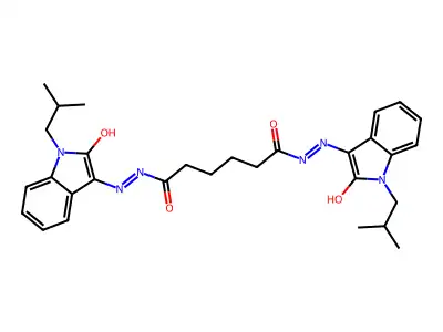 (N'1E,N'6E)-N'1,N'6-bis(1-isobutyl-2-oxoindolin-3-ylidene)adipohydrazide structure