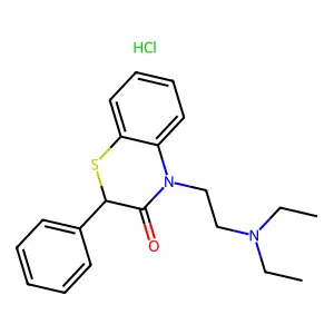 2H-1,4-Benzothiazin-3(4H)-one, 4-(2-diethylaminoethyl)-2-phenyl-, hydrochloride structure