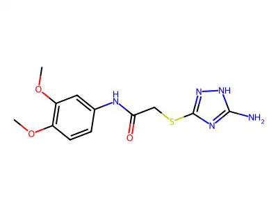 2-[(5-amino-1H-1,2,4-triazol-3-yl)sulfanyl]-N-(3,4-dimethoxyphenyl)acetamide structure