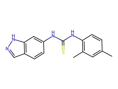 1-(2,4-dimethylphenyl)-3-(1H-indazol-6-yl)thiourea structure