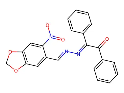 2-[(6-Nitro-1,3-benzodioxol-5-yl)methylenehydrazono]-1,2-diphenyl-ethanone structure