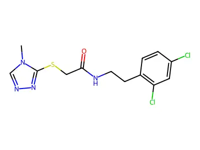 N-[2-(2,4-dichlorophenyl)ethyl]-2-[(4-methyl-1,2,4-triazol-3-yl)sulfanyl]acetamide structure