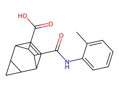 7-(2-Toluidinocarbonyl)tricyclo[3.2.2.0~2,4~]non-8-ene-6-carboxylic acid structure