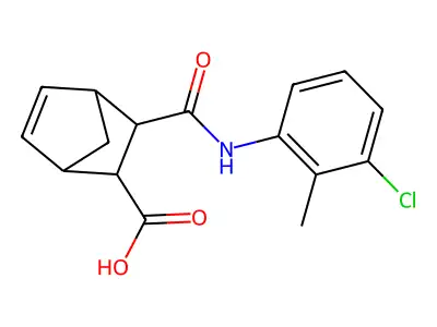 2-[(3-Chloro-2-methylphenyl)carbamoyl]bicyclo[2.2.1]hept-5-ene-3-carboxylic acid structure