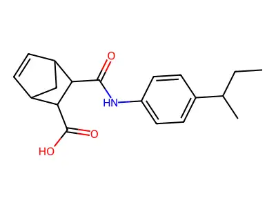 3-[(4-Sec-butylanilino)carbonyl]bicyclo[2.2.1]hept-5-ene-2-carboxylic acid structure